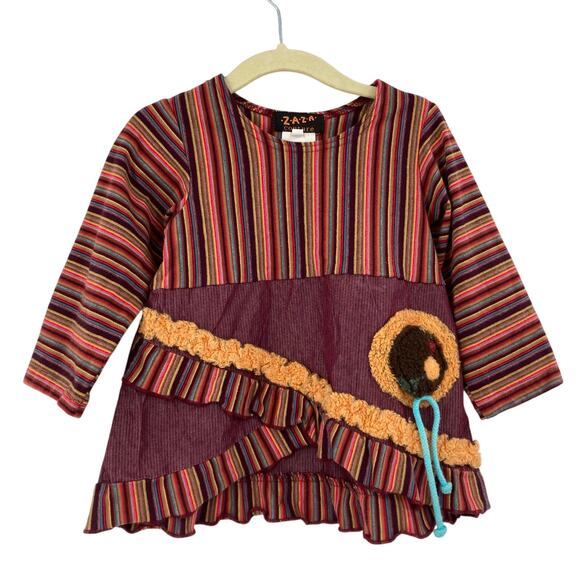 Zaza Couture Boho Embroidered Tunic Top Toddler Girls 3T - Picture 1 of 6
